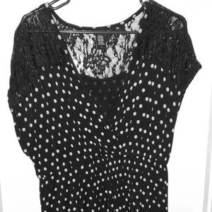 Black and white cross front top